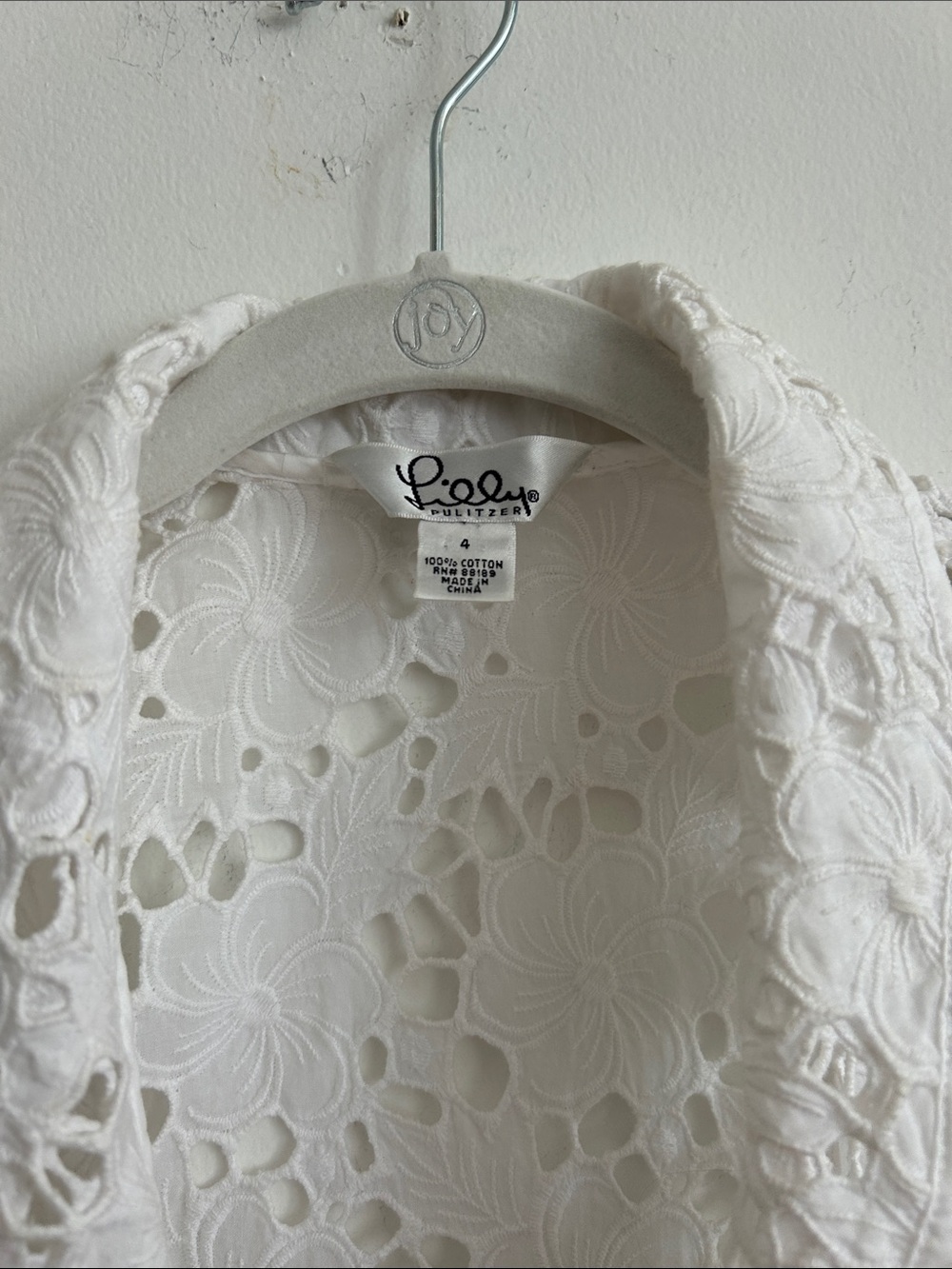 Lilly Pulitzer White Floral Eyelet Tunic Top